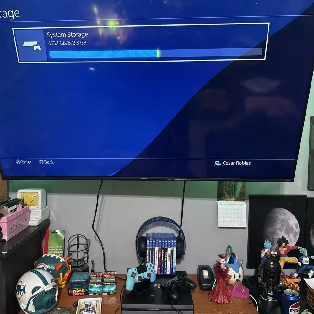 Sony PlayStation 4 Pro 1TB Console 2 Controllers, Headset, Charger Dock 10 Games
